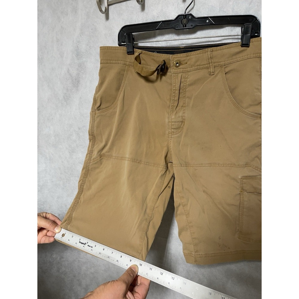 Prana Shorts Men's 32 Beige Belted 11" Nylon Outdoor Active Performance Hybrid - Picture 4 of 11